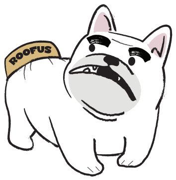 Puppy wearing a Roofus bandana